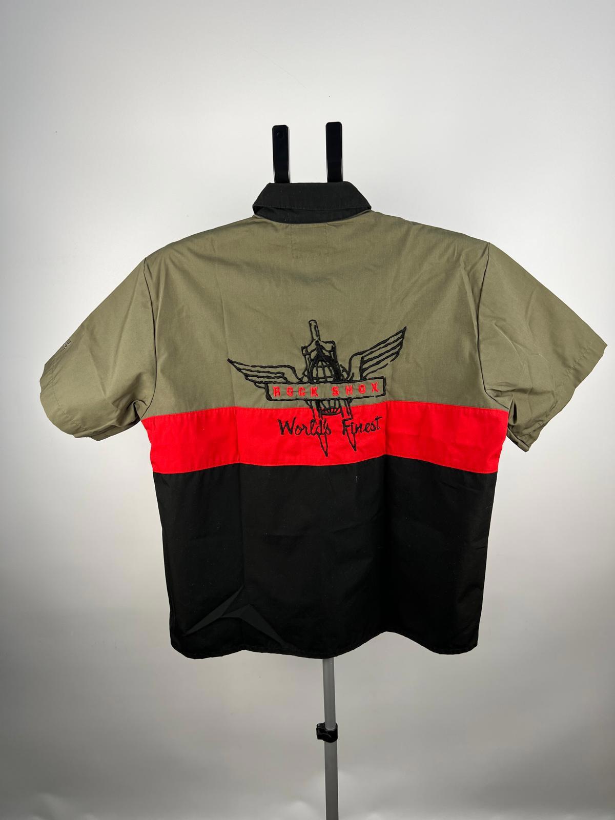 Moto Wear RockShox Racing Short Sleeve Button-Up Shirt L Made in USA