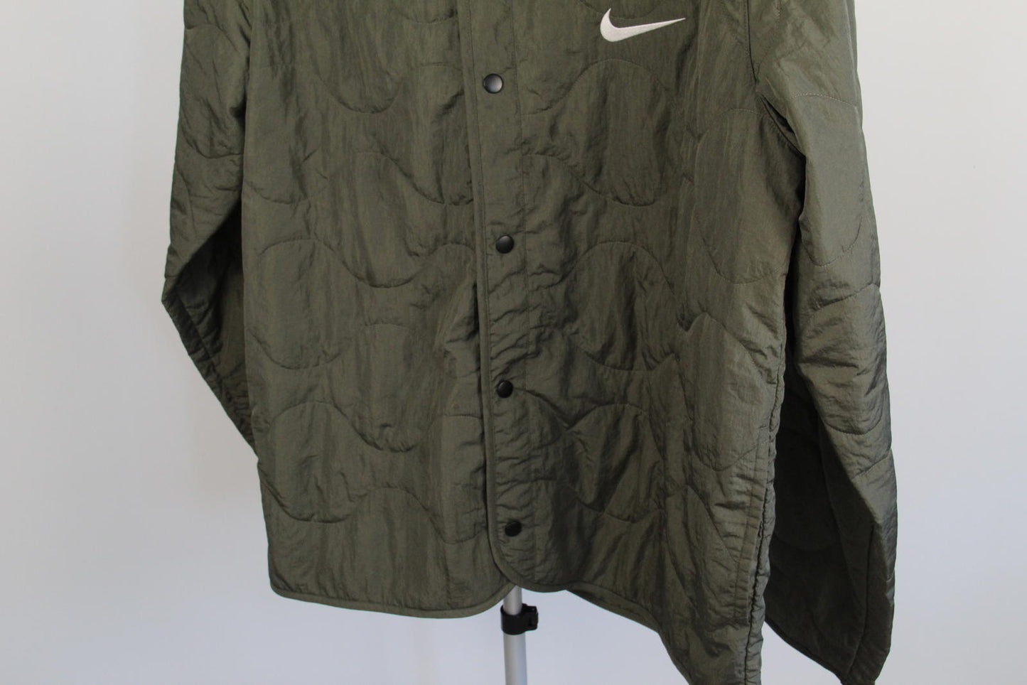 Nike Swoosh Olive Green Quilted Bomber Jacket (Size XL Tall)