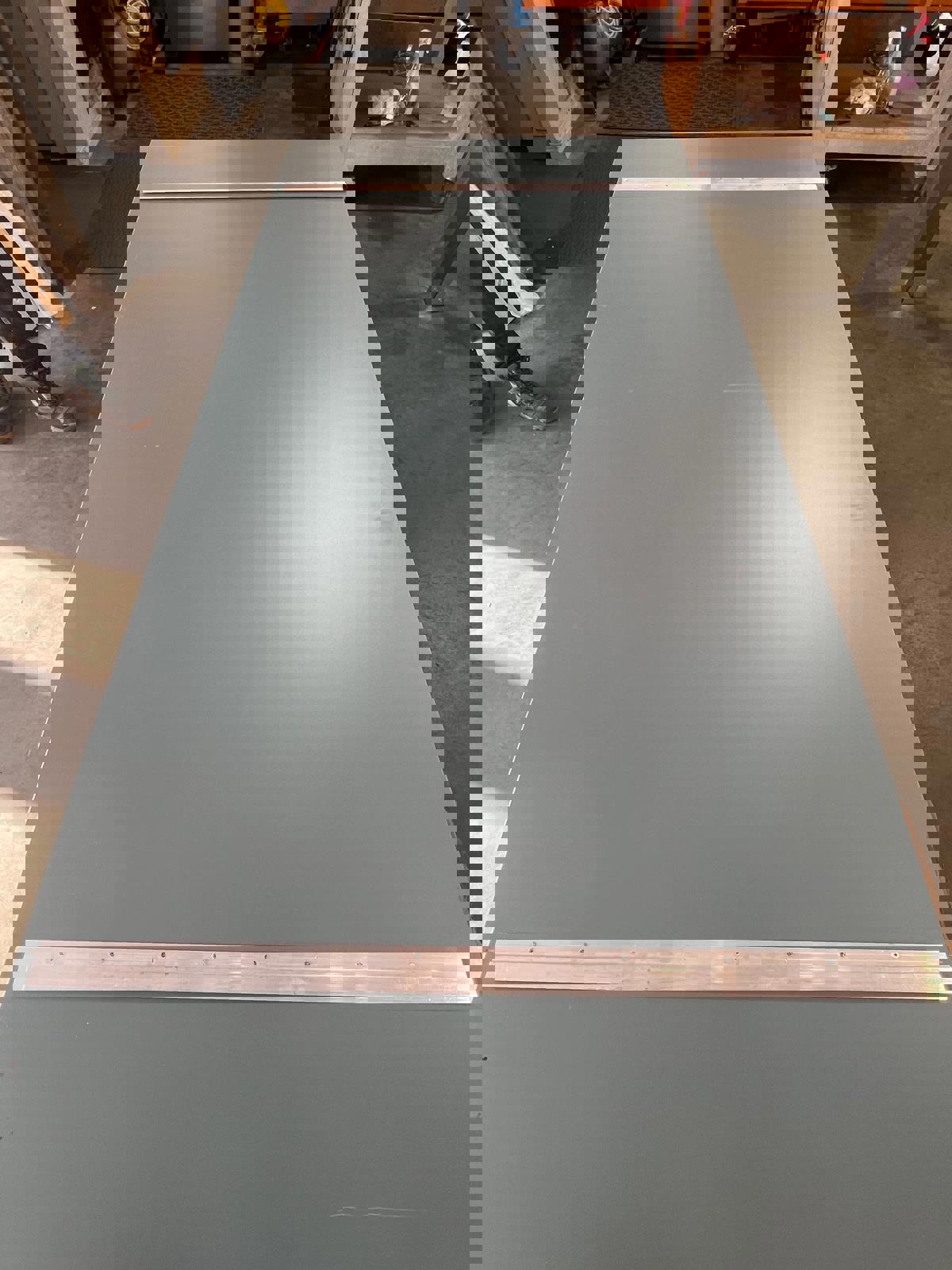 Brand New Slatwall Display Panels + 300 Black Hooks – Blue & Grey – 2300mm Height
