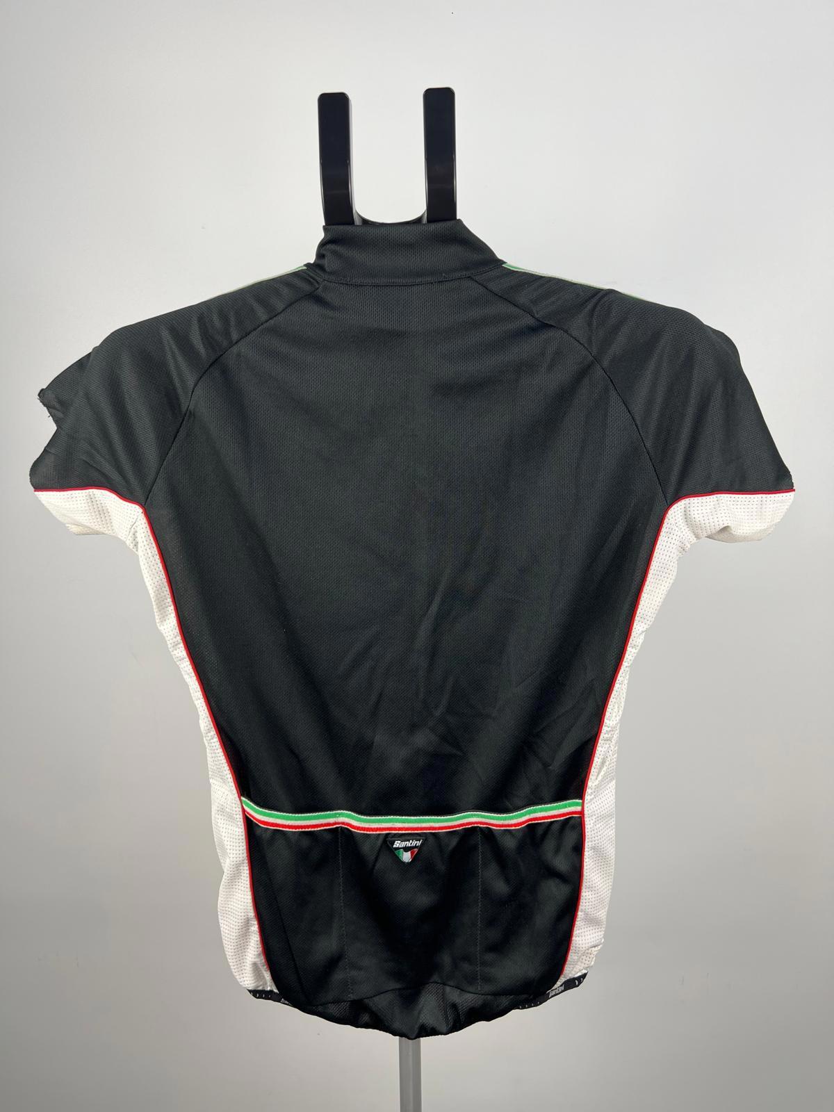 Santini SMS Cycling Jersey - XS - Black/Red/White - Full Zip - Made in Italy