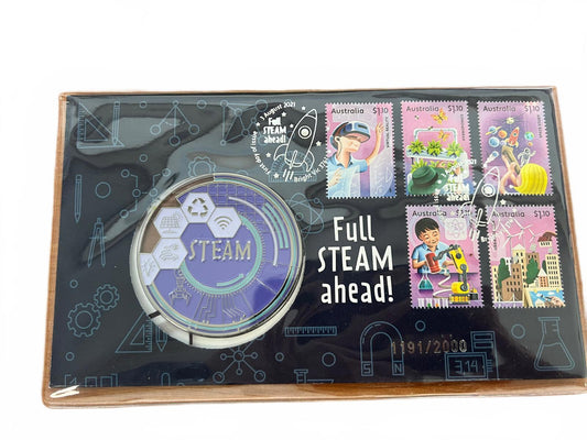 2021 Full Steam Ahead! Stamp & Glow In The Dark Medallion Cover