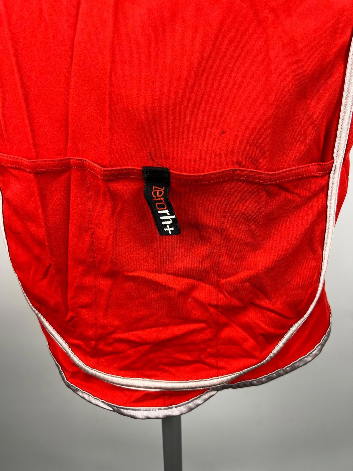 zerorh+ Red Short Sleeve Cycling Jersey - Full Zip - Size L