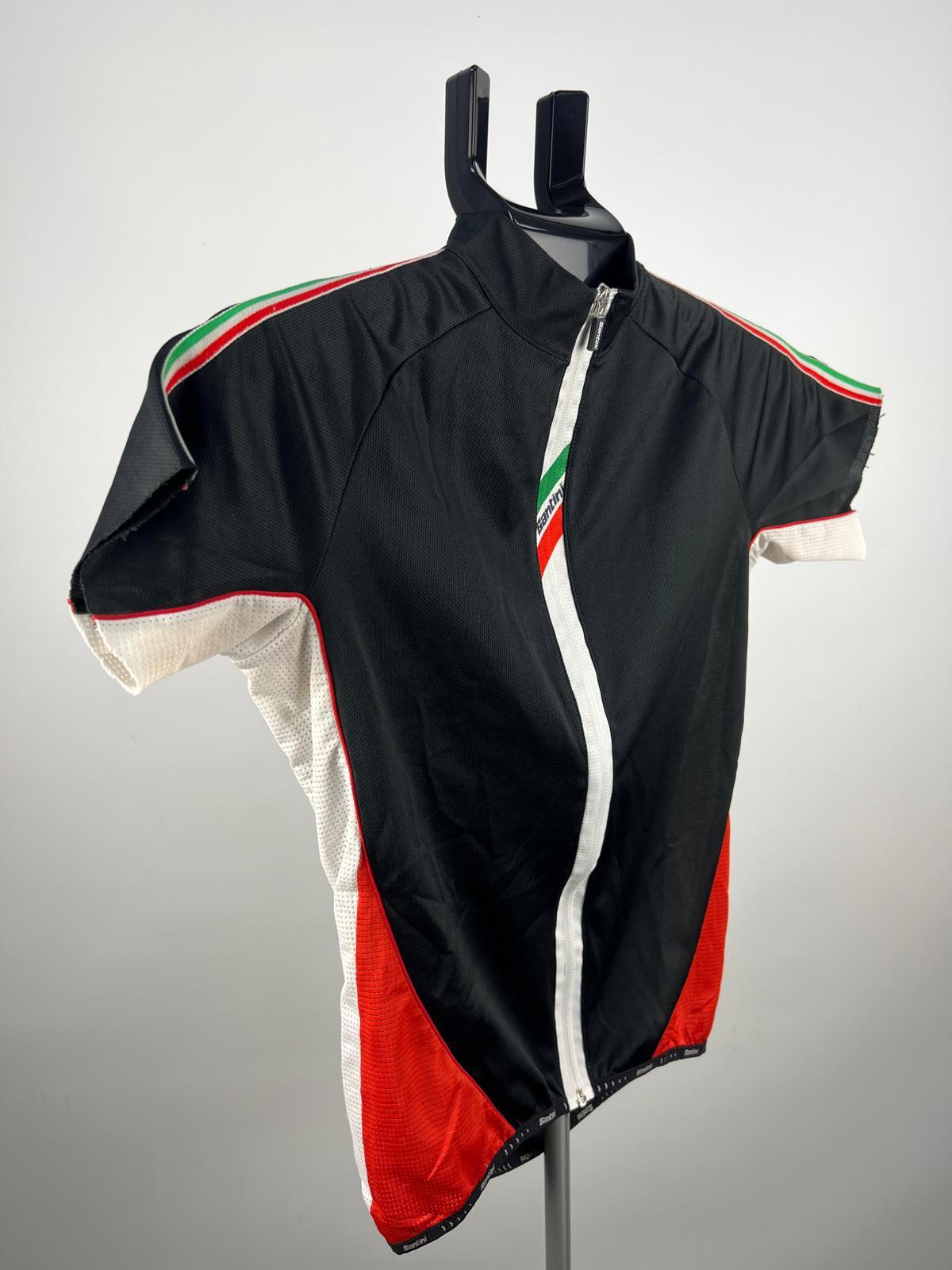Santini SMS Cycling Jersey - XS - Black/Red/White - Full Zip - Made in Italy