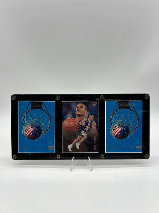 1994 Futera NBL Best of Both Worlds Adonis Jordan Three Card Set Sample SIGNED