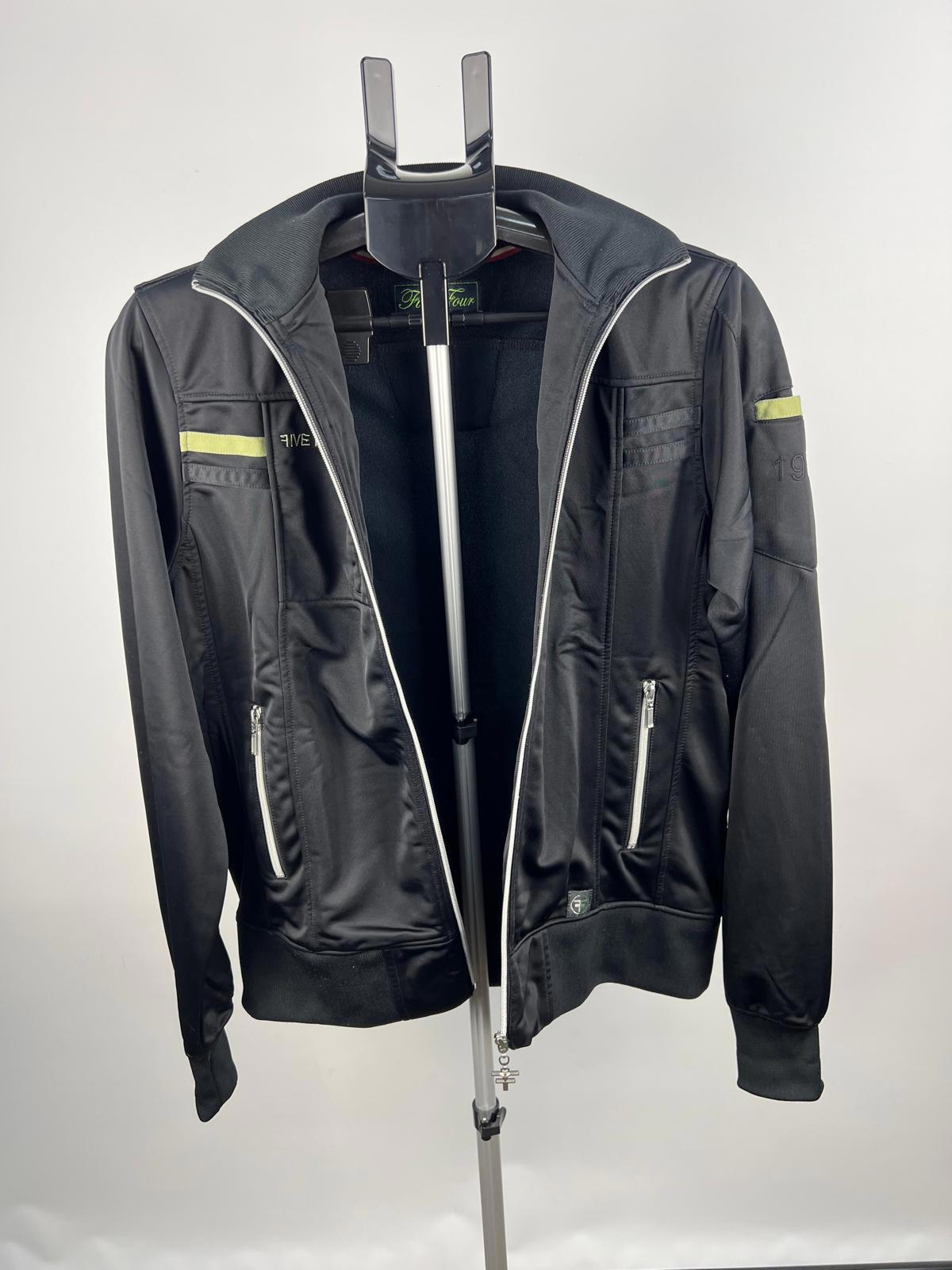 Five Four Men's Track Jacket Small Black Full Zip Mock Neck Polyester