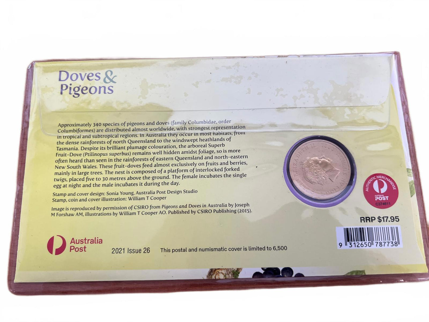 Limited Edition Doves & Pigeons Postal Cover - Australia Post 2021