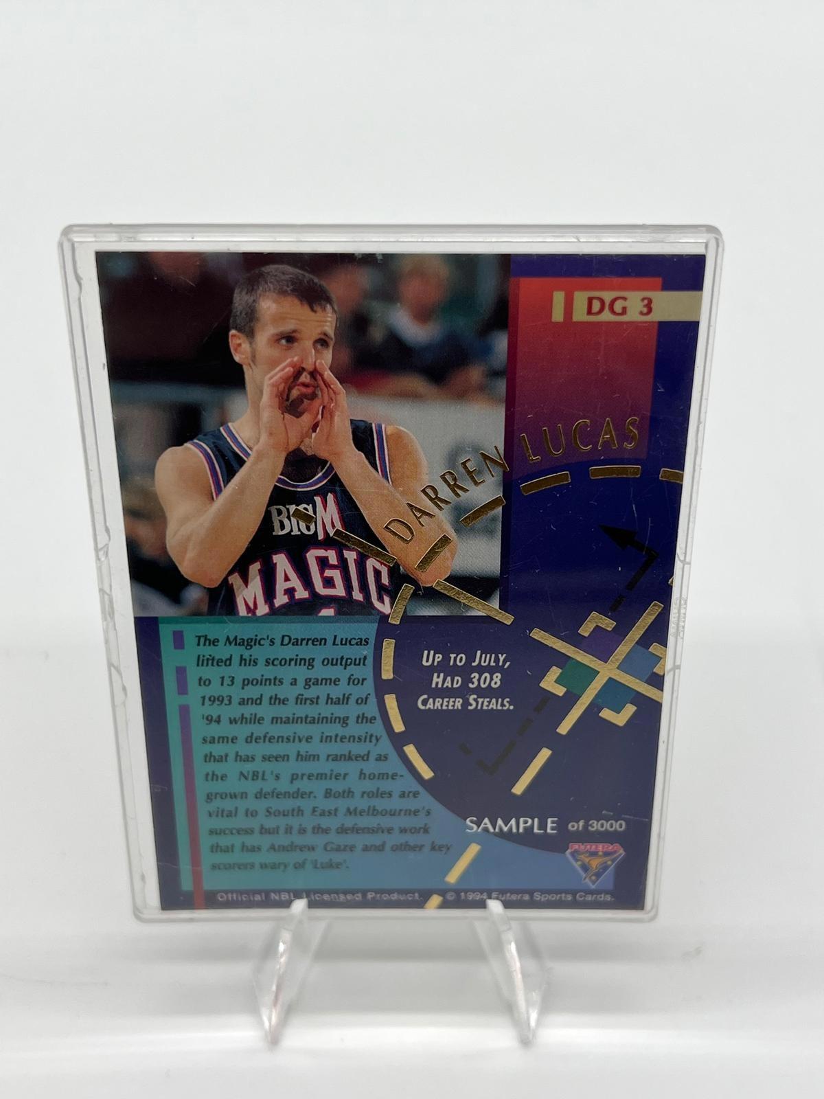1994 Futera NBL Defensive Giants Trading Card Signed Darren Lucas