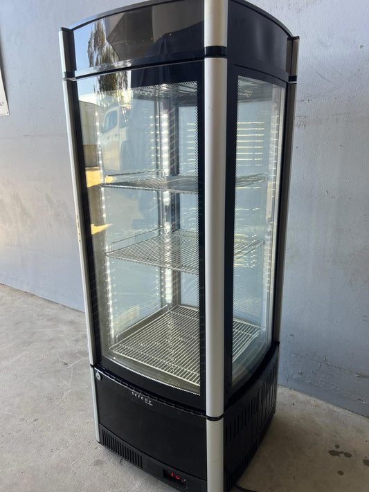 Skope SC430 Black Glass Door Upright Fridge