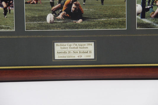 Signed Limited Edition George Gregan 'That Tackle' Framed Photoset, 479/1000