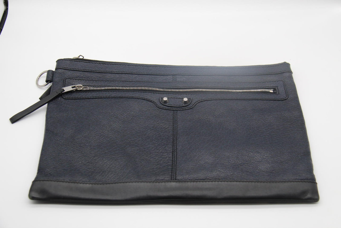 Balenciaga Paris Black Leather Clutch Bag
