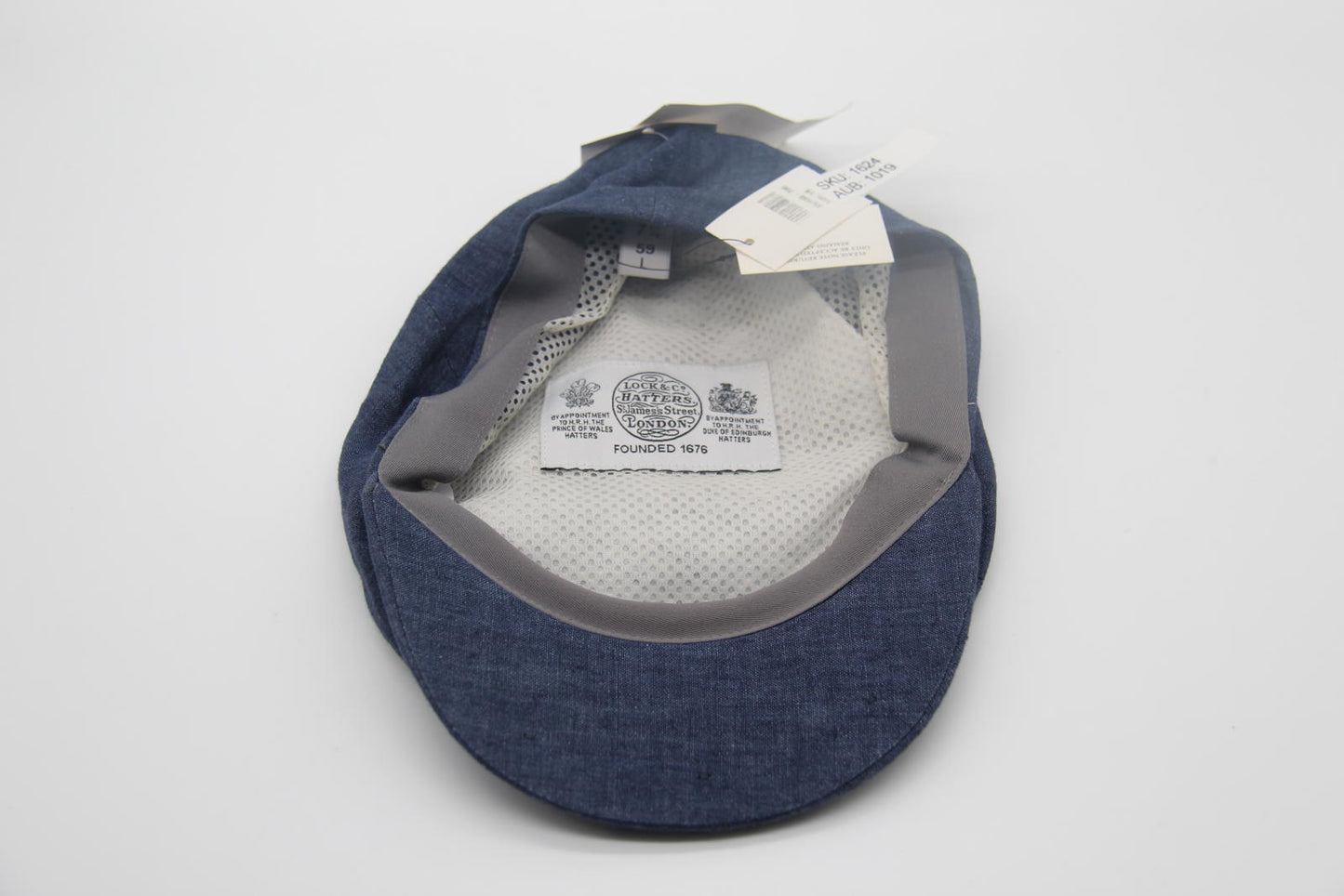 Lock & Co. Hatters Navy Linen Flat Cap 7 1/4 (59cm) NWT Made in England