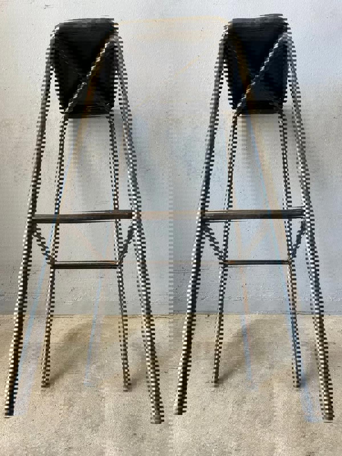 Vintage Industrial Steel Bar Stools