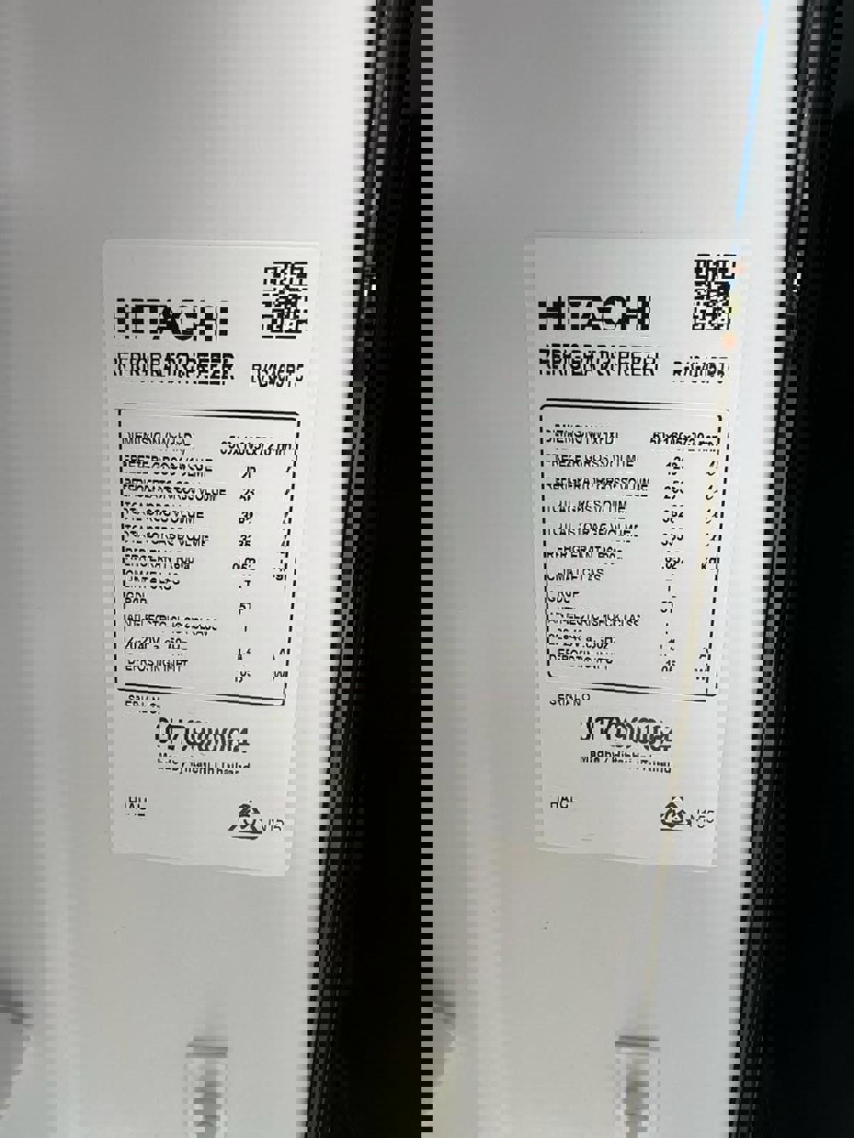 Hitachi R-VG406PT5 335L Top Mount Fridge-Freezer – Black Glass Finish