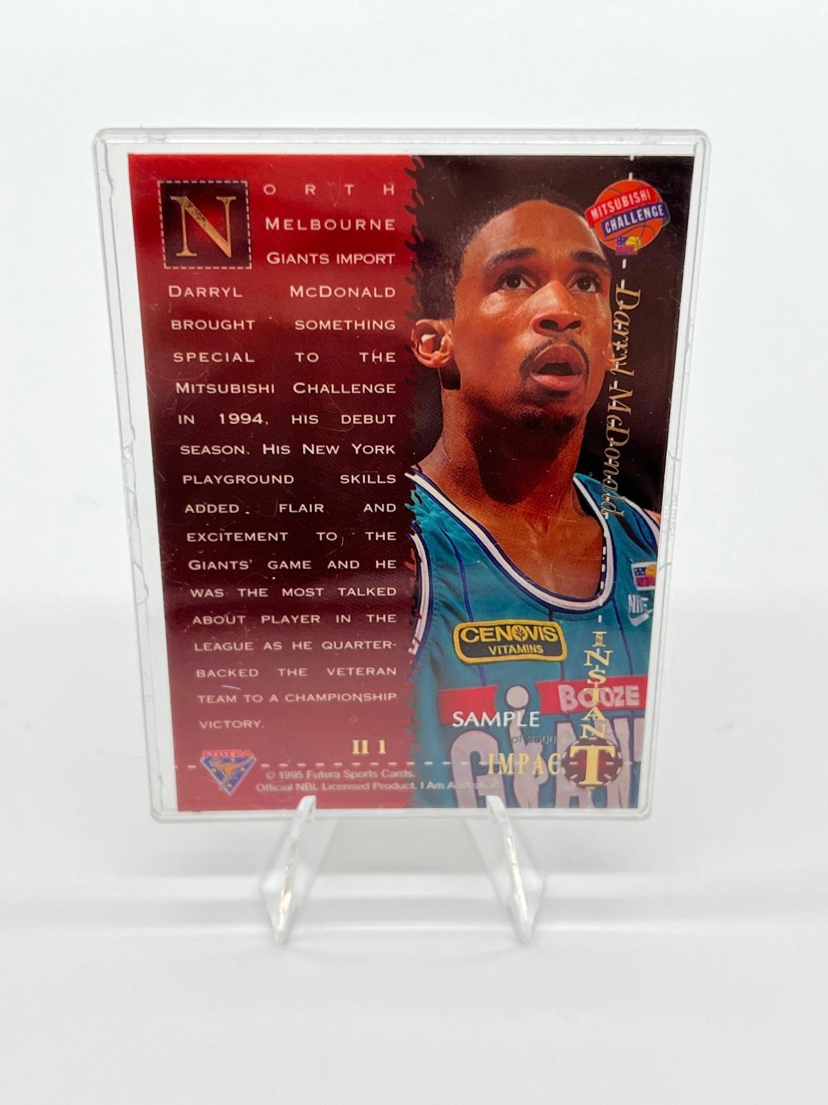 1995 Futera NBL Instant Impact Darryl Mcdonald Signed Sample
