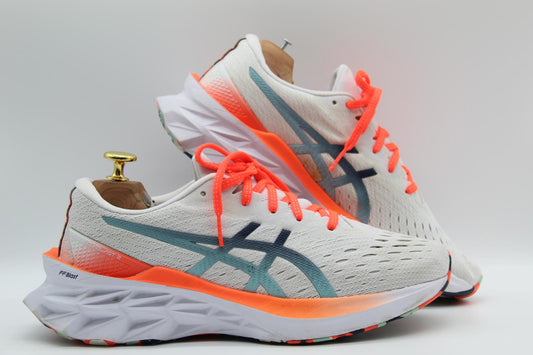 ASICS Novablast 2 – White-Fluro Orange Edition US 8.5 / UK 6.5 / EU 40 – Women’s