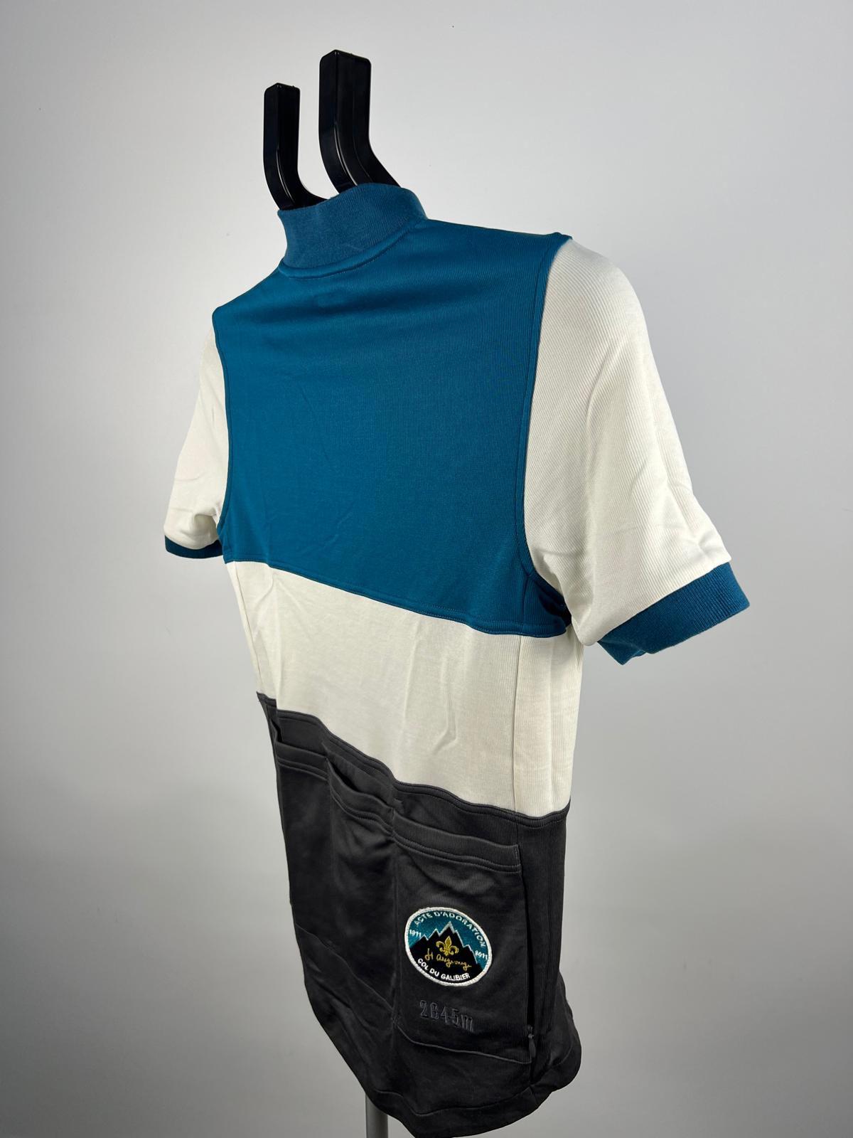 Rapha Galibier Short Sleeve Cycling Jersey - XS - Teal/Cream/Grey