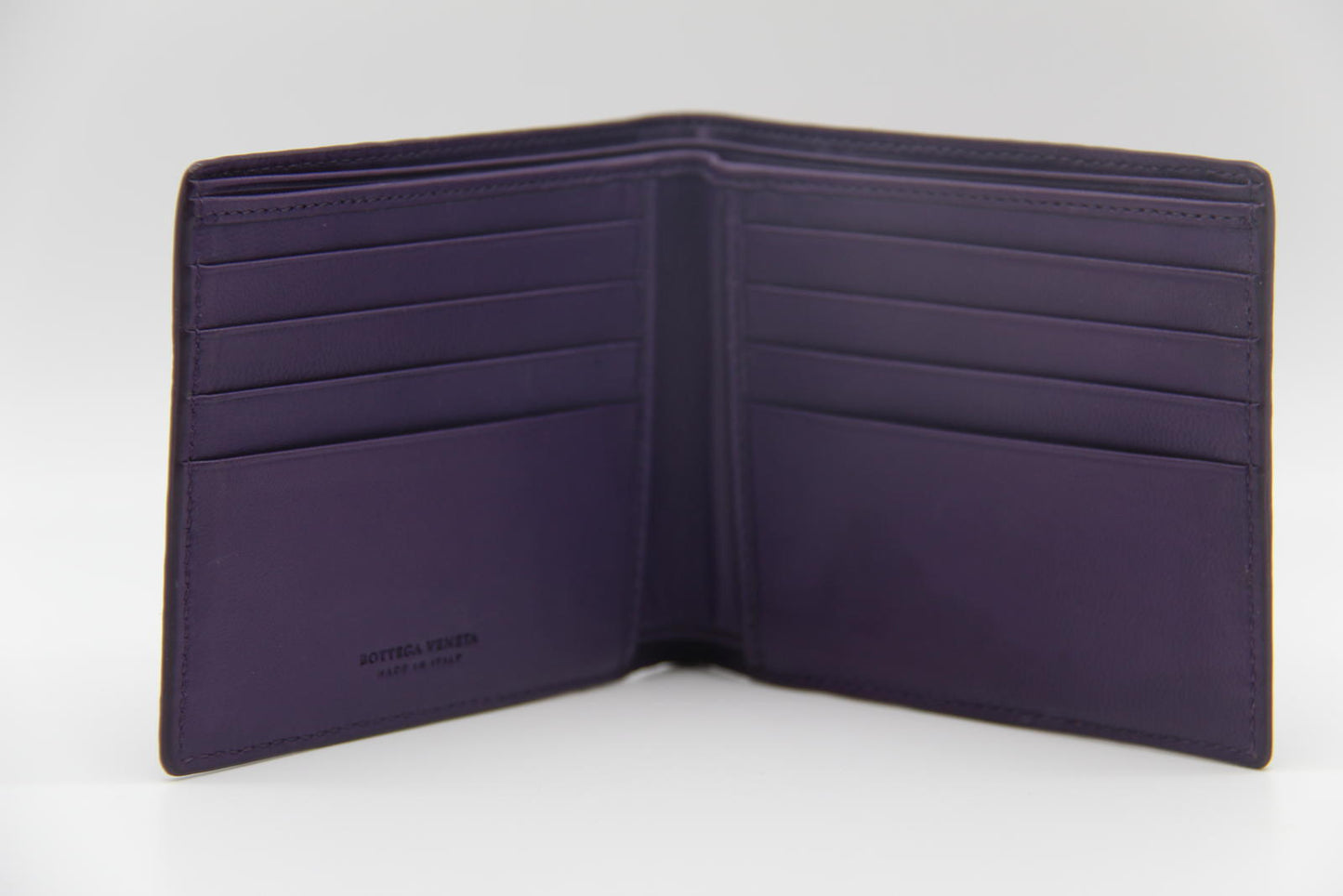Bottega Veneta Purple Crocodile Embossed Leather Wallet