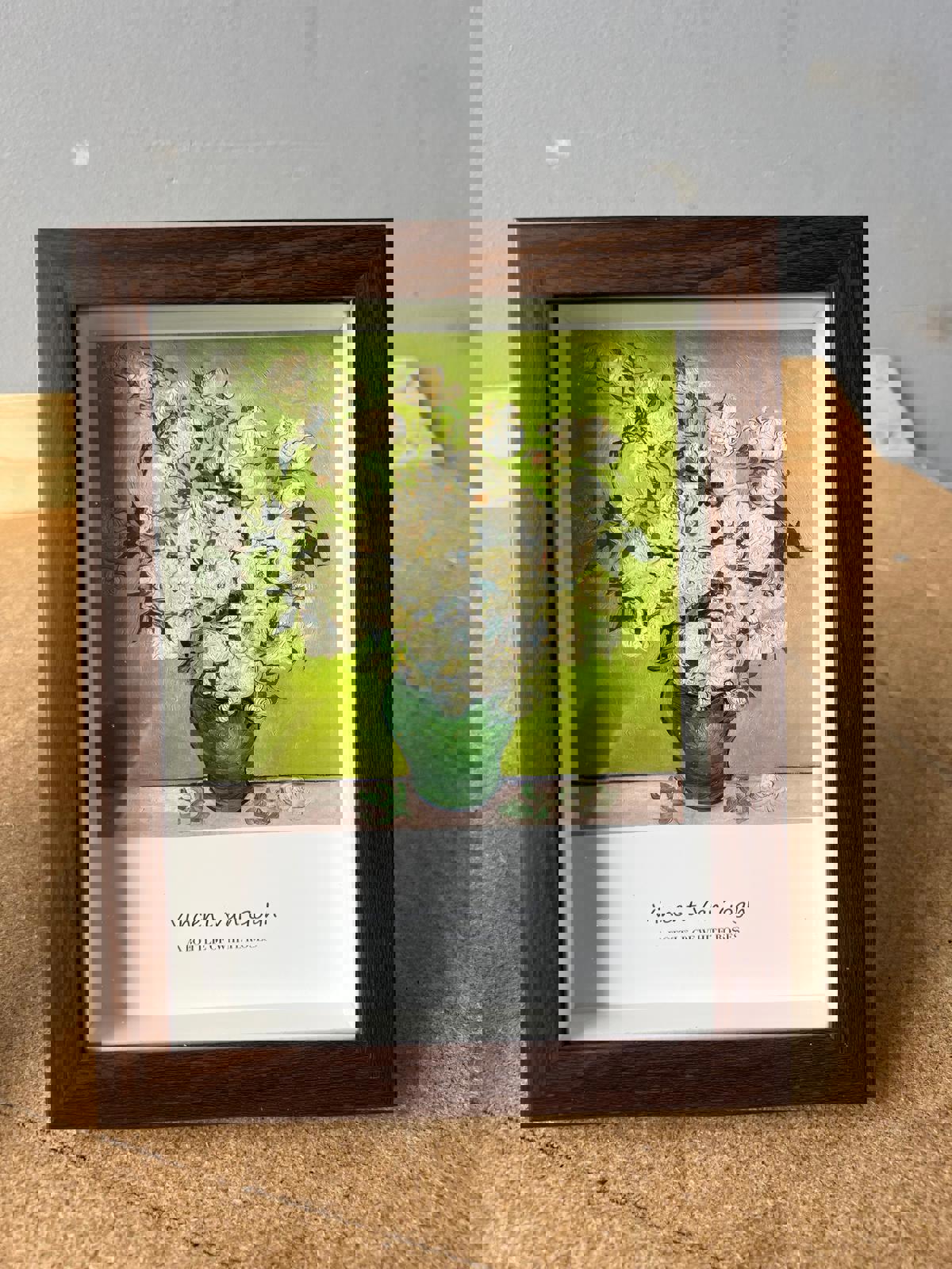 Framed Art Prints – “I Want To Sleep Every Time” & Van Gogh “White Roses” (180x230mm)