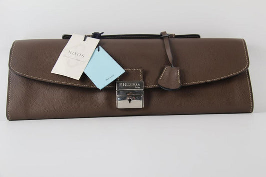 E. Marinella Brown Hammered Leather Briefcase, New With Tags