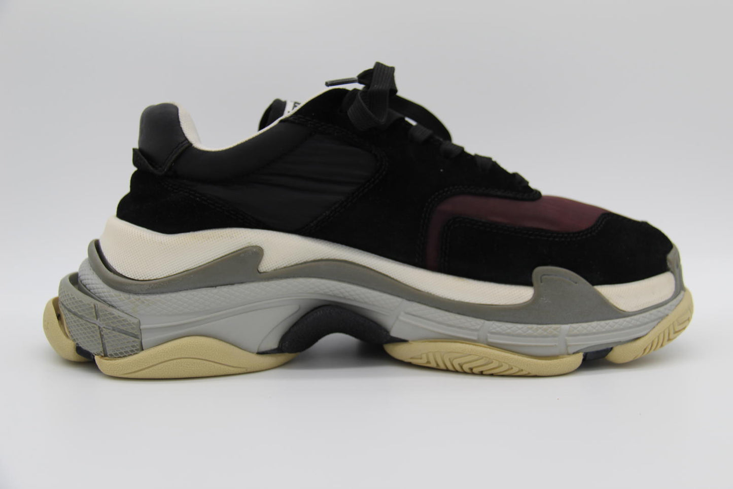 Balenciaga Triple S Sneakers Black and Burgundy Size EU 42