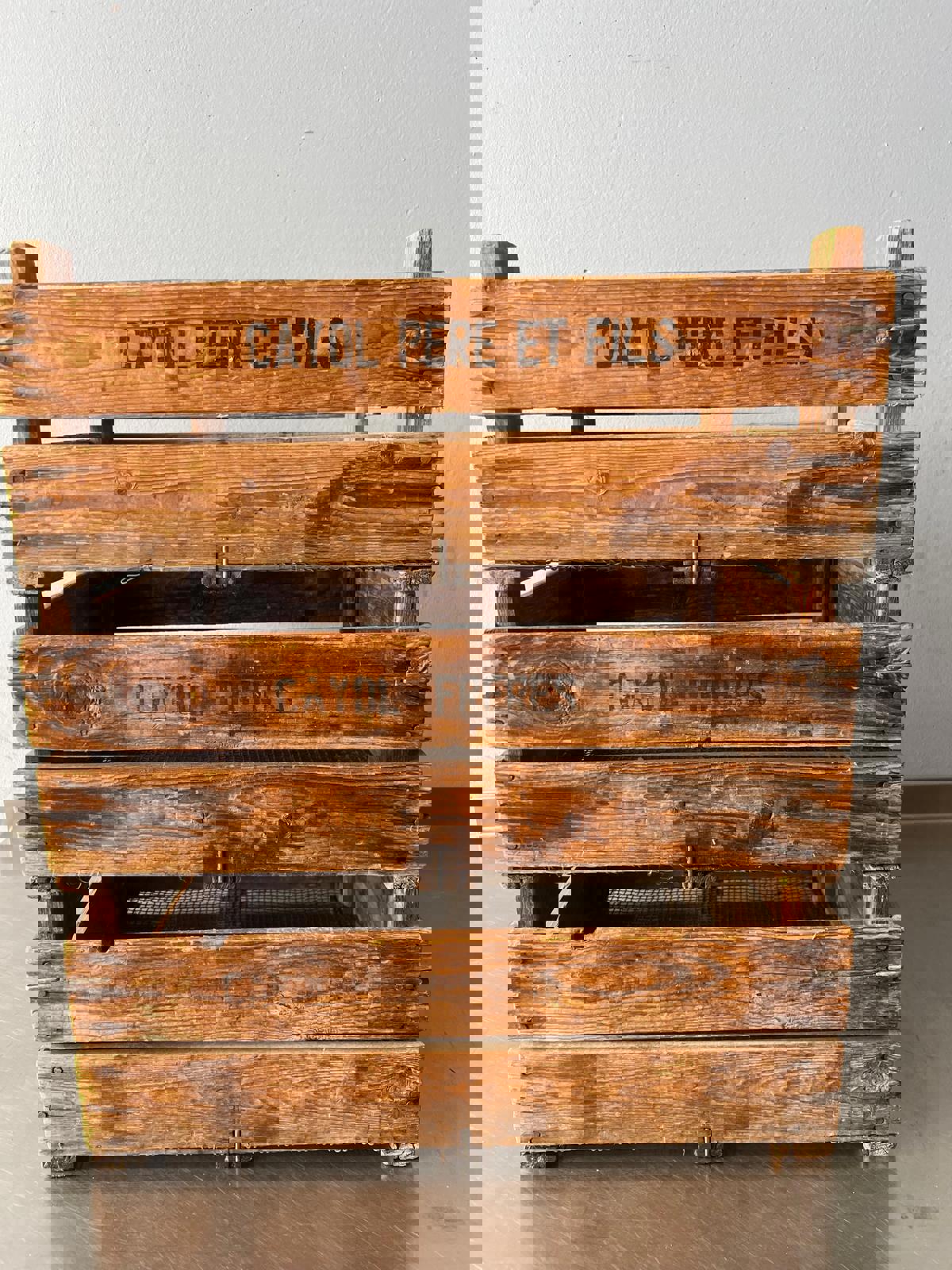 Vintage French Wooden Produce Crates – Cayol Frères / Père et Fils (Stackable)