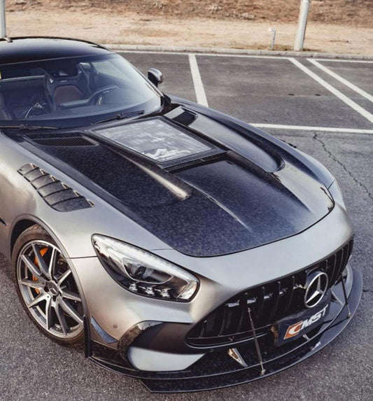 CMST Carbon Fiber & Glass Hood – Mercedes-AMG GT (C190) | One-Sided Woven Carbon
