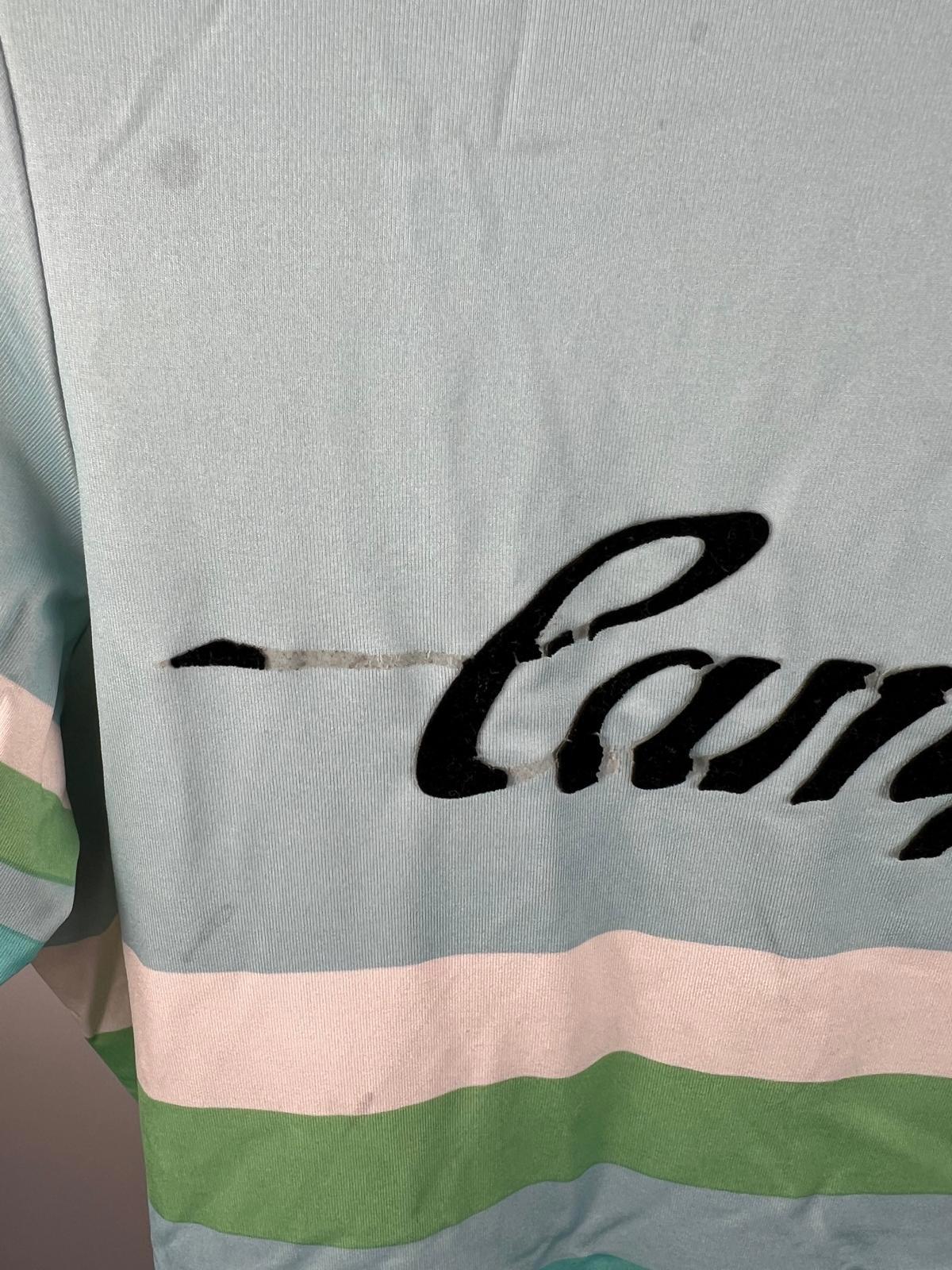Campagnolo Cycling Jersey - S - Light Blue Striped - Quarter Zip - Rear Pockets