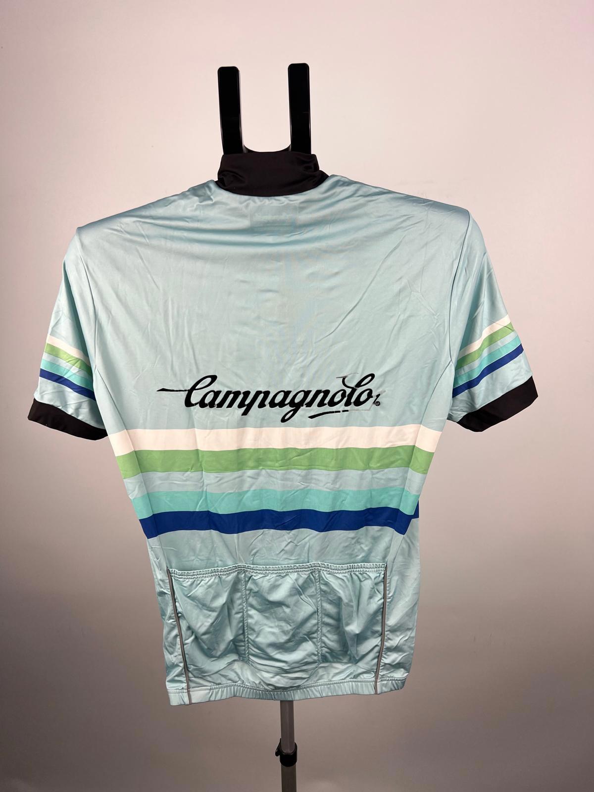 Campagnolo Cycling Jersey - S - Light Blue Striped - Quarter Zip - Rear Pockets