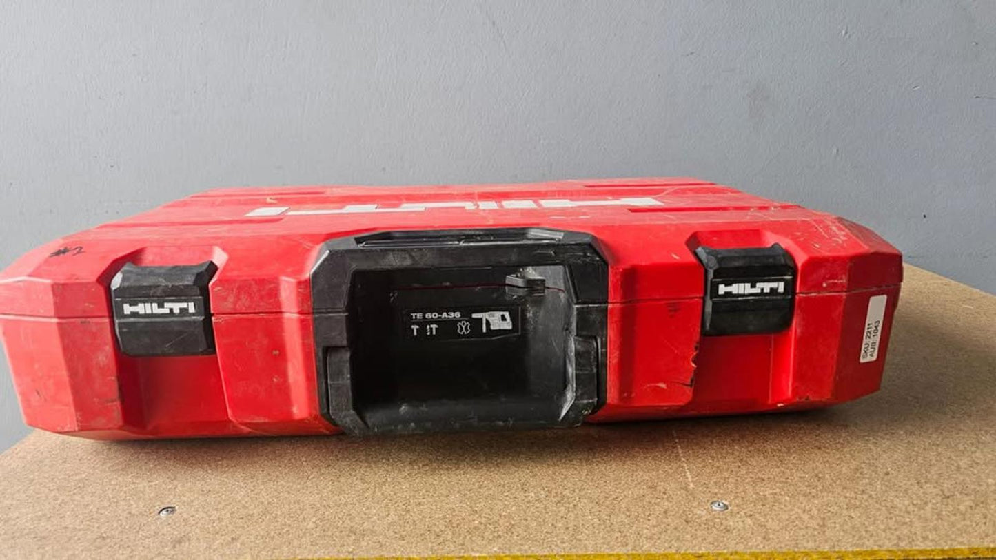Hilti TE 60-A36 Rotary Hammer Drill Kit – 36V, 9Ah Battery, Charger + SDS Max Bits