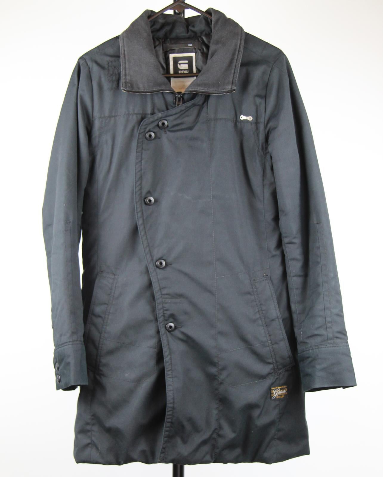 G-Star RAW Women’s Black Long Coat – Structured Winter Outerwear