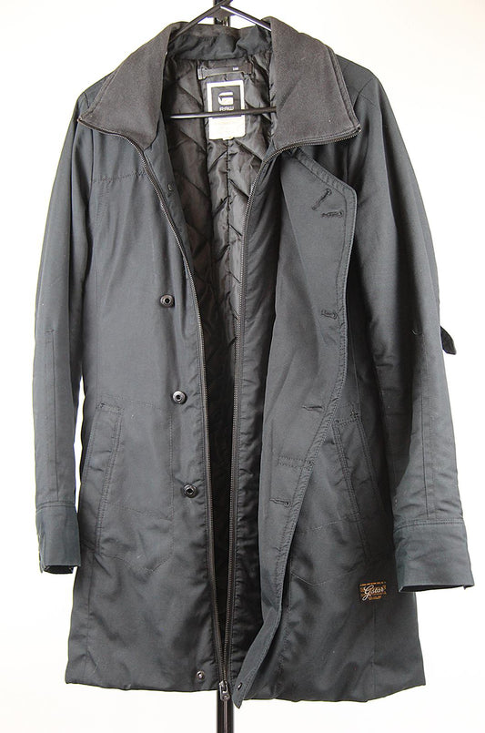 G-Star RAW Women’s Black Long Coat – Structured Winter Outerwear