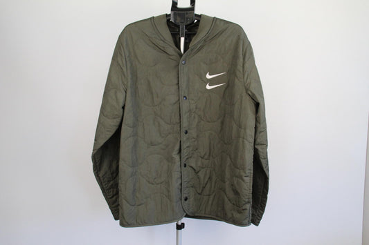 Nike Swoosh Olive Green Quilted Bomber Jacket (Size XL Tall)