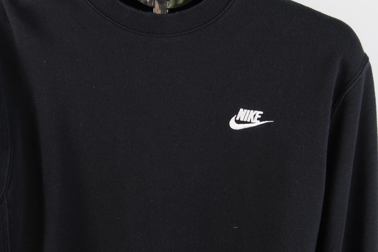 Nike Fleece Crew Neck Sweatshirt Men's Medium Black Pullover Jumper Warm Gym