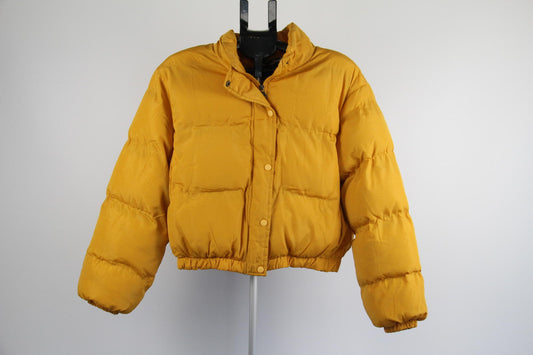 Refuge Yellow Cropped Puffer Jacket – Size XL