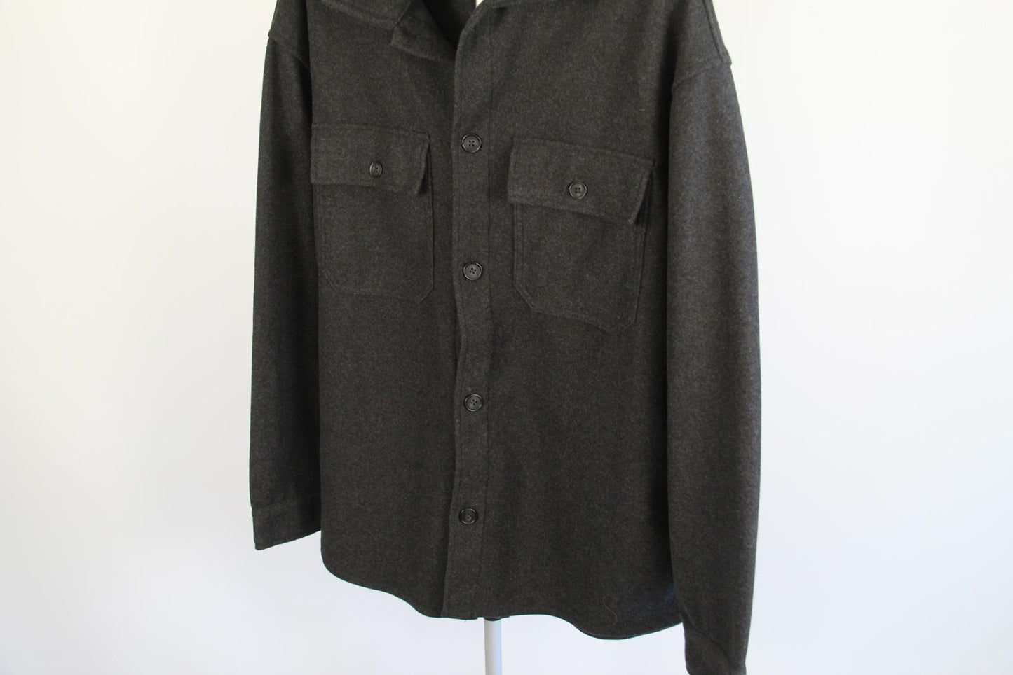 H&M Relaxed Fit Charcoal Button-Up Overshirt – Size XL