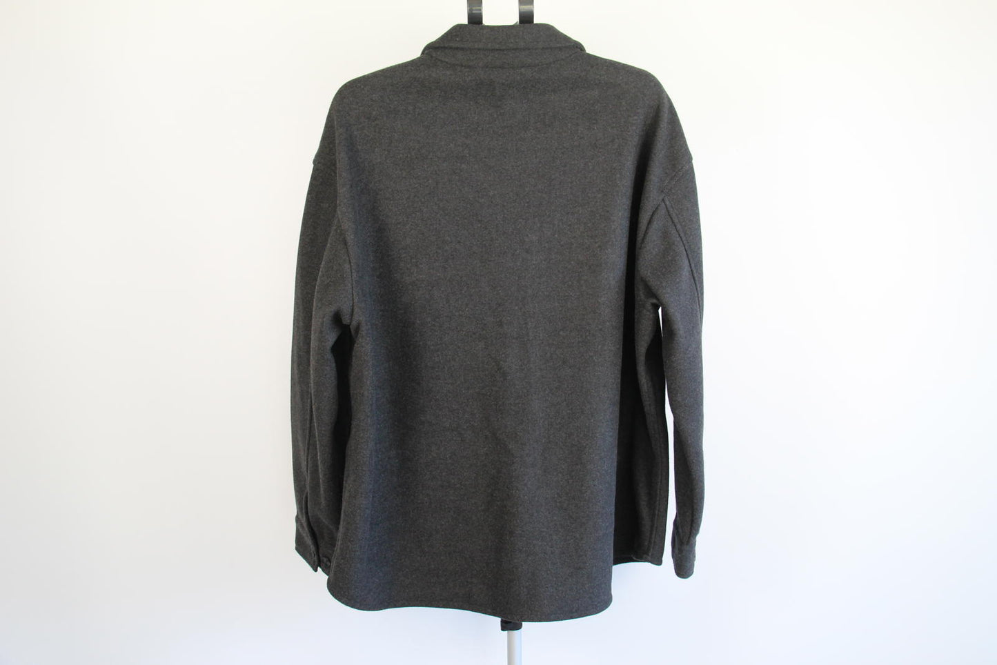 H&M Relaxed Fit Charcoal Button-Up Overshirt – Size XL