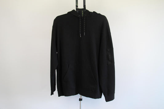 CSG Men's Black Pullover Hoodie – Size 2XL – Cotton Blend – Arm Zip Pocket