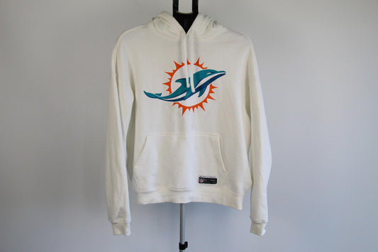 NFL Miami Dolphins Hoodie – Small – White Fleece Pullover – Official Product