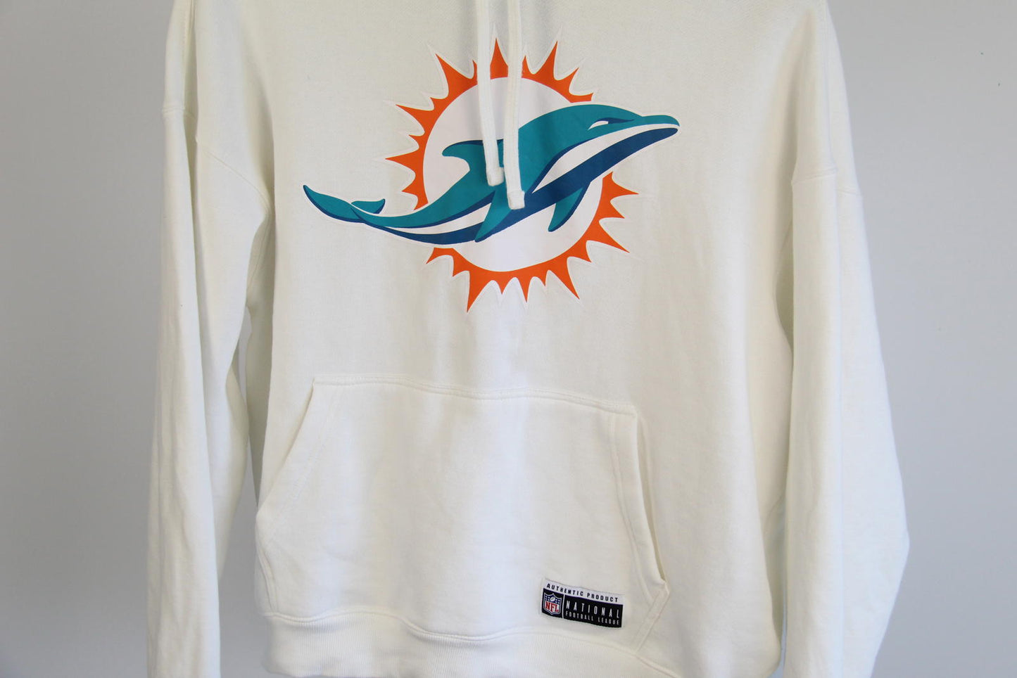 NFL Miami Dolphins Hoodie – Small – White Fleece Pullover – Official Product