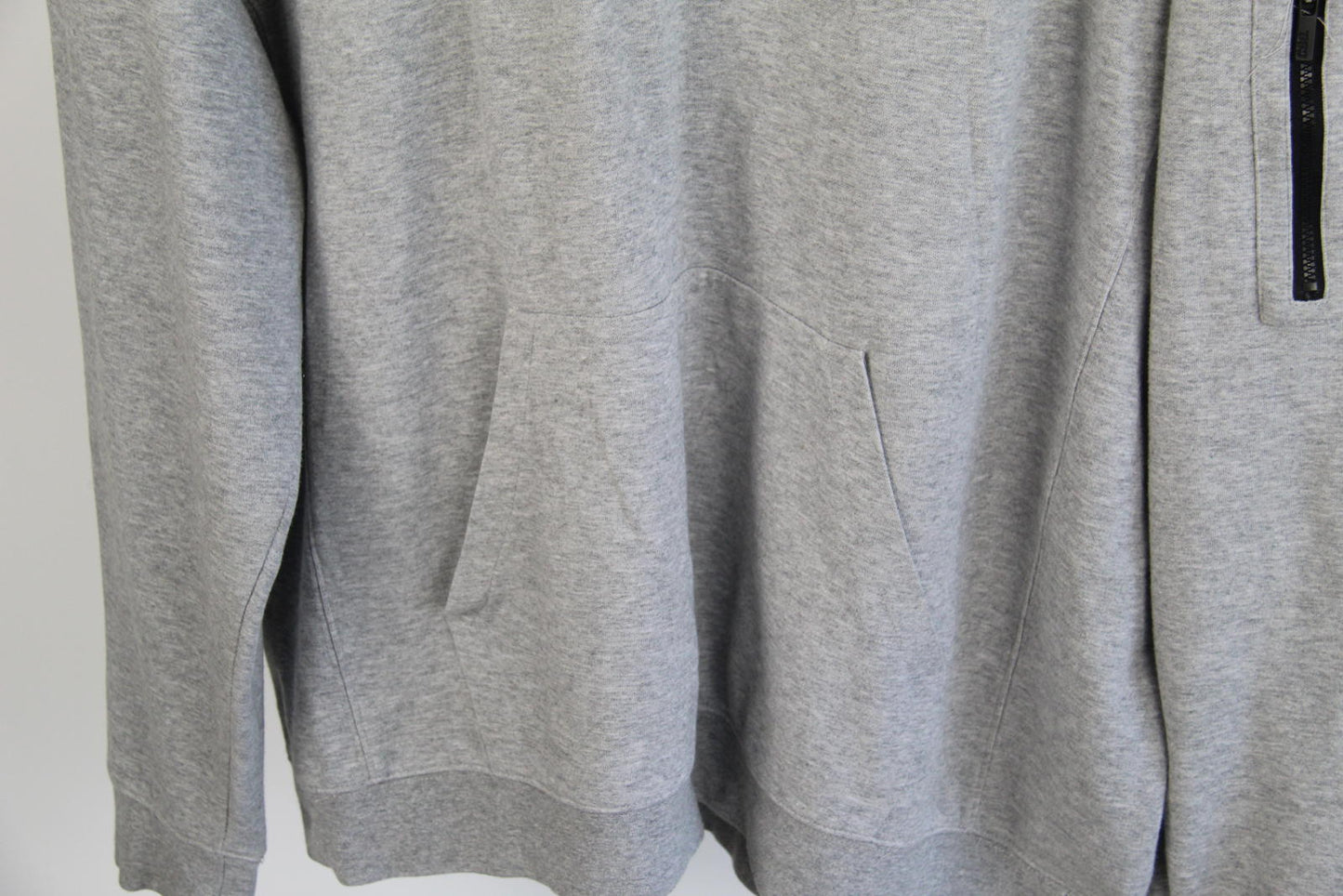 CSG Men's Grey Pullover Hoodie – Size 2XL – Cotton Blend – Arm Zip Pocket