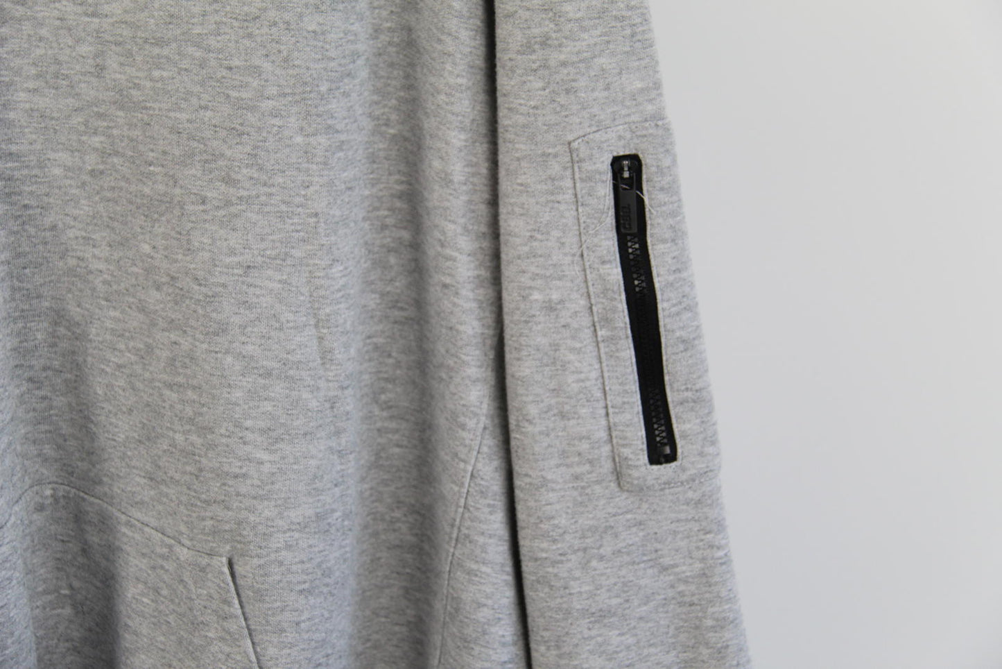 CSG Men's Grey Pullover Hoodie – Size 2XL – Cotton Blend – Arm Zip Pocket