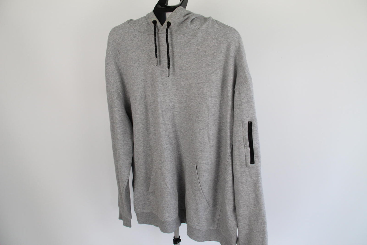 CSG Men's Grey Pullover Hoodie – Size 2XL – Cotton Blend – Arm Zip Pocket