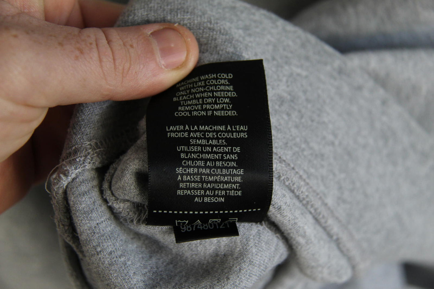 CSG Men's Grey Pullover Hoodie – Size 2XL – Cotton Blend – Arm Zip Pocket