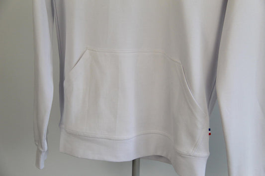 Le Coq Sportif Roissey White Hoodie Gold Foil Logo Sweatshirt - Size S