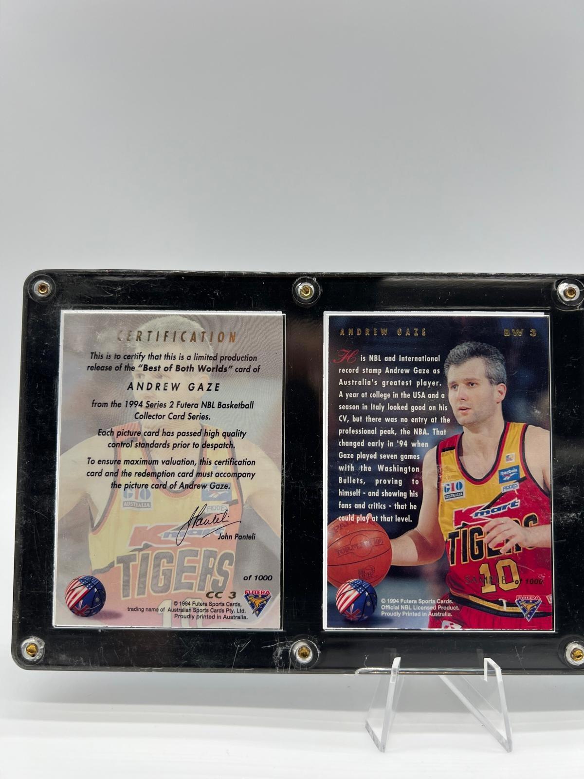 1994 Futera NBL Best of Both Worlds Andrew Gaze Three Card Set Sample