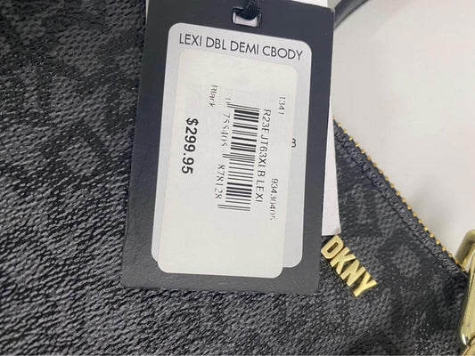 DKNY Lexi Double Demi Crossbody Bag Set – Monogram Logo – Black/Gold – RRP $299
