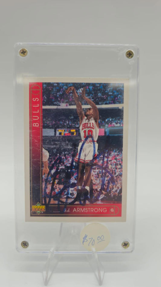 1993–94 Upper Deck B.J. Armstrong #257 Autographed Card Chicago Bulls