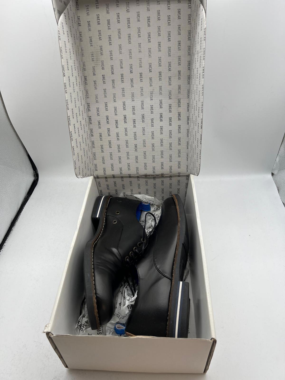 SWEAR London Chaplin12 Black Leather Derby Oxford Shoes EU41 UK7 Portugal