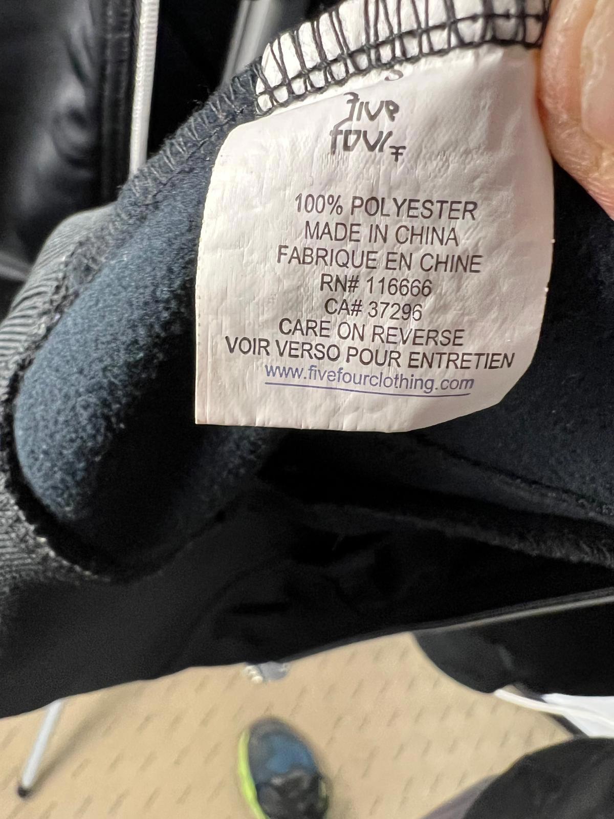 Five Four Men's Track Jacket Small Black Full Zip Mock Neck Polyester