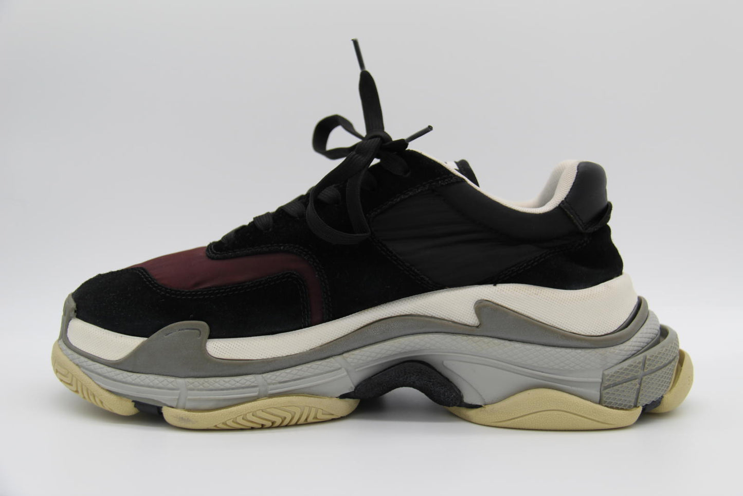 Balenciaga Triple S Sneakers Black and Burgundy Size EU 42